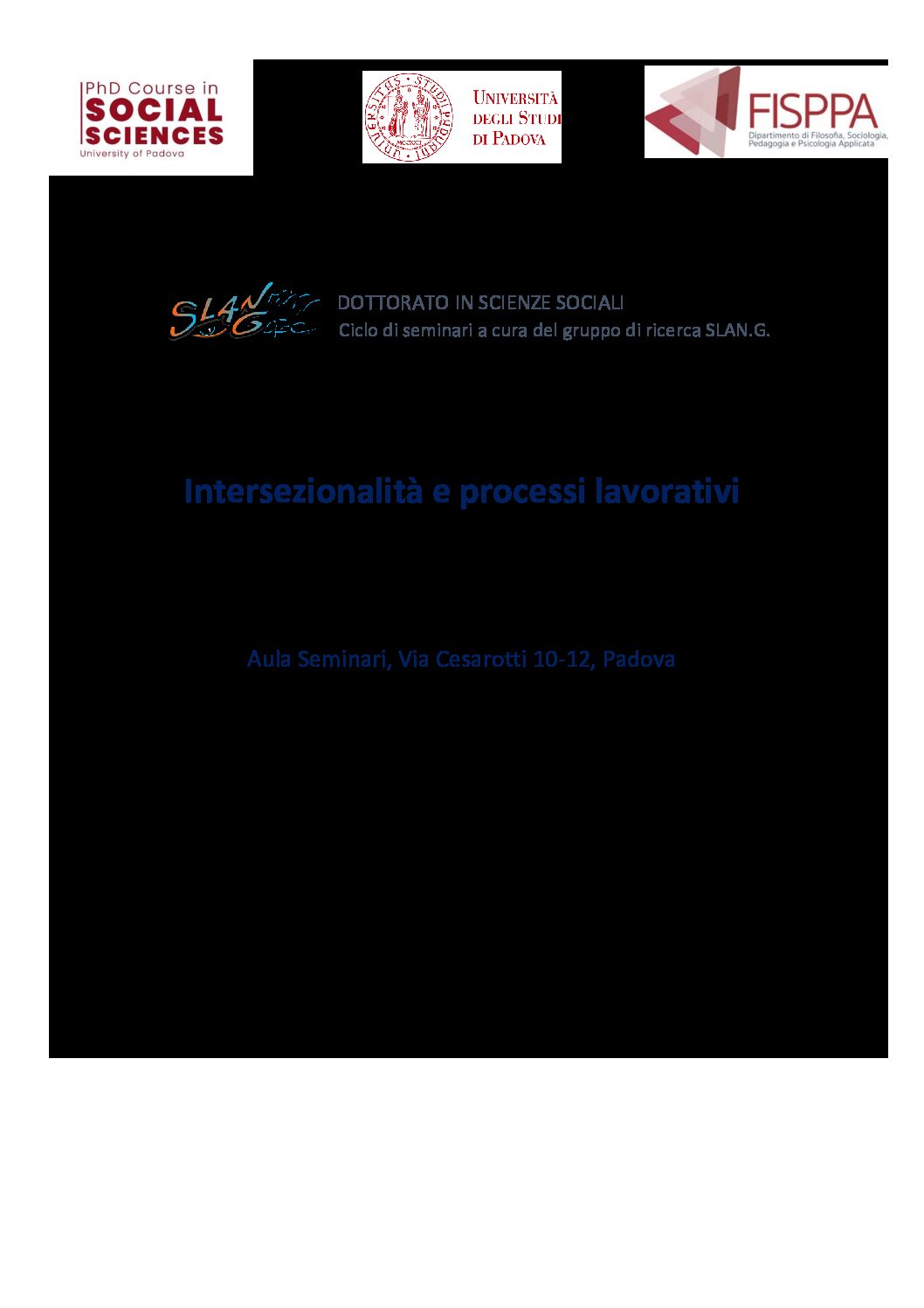 Intersezionalità e processi lavorativi Slang Cover